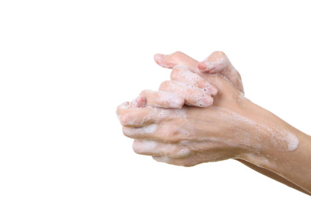 istock Woman washing hands with soap 2197754590