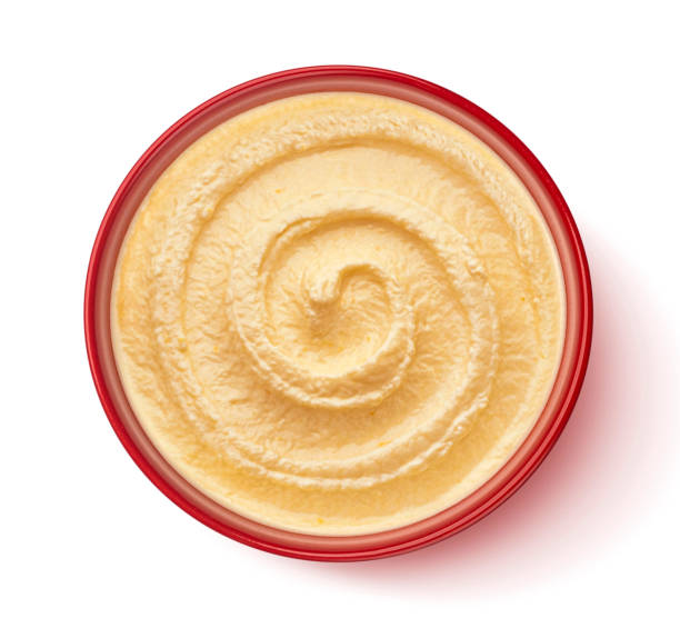 istock Bowl of fruit yogurt, peach cream isolated on white background, top view 2197760360