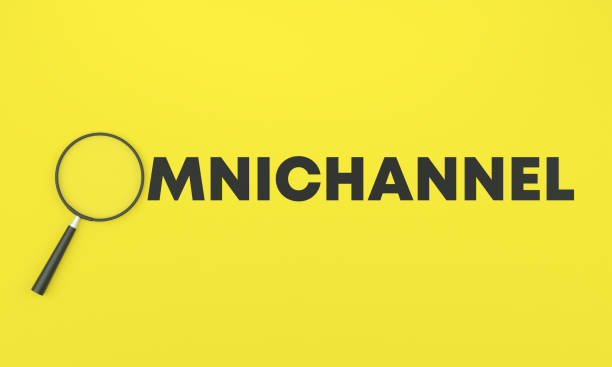 Omnichannel And Magnifying Glass On Yellow Background