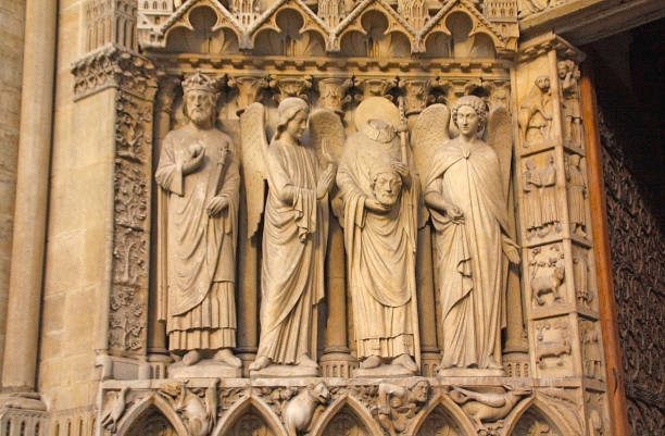 istock Detailed sculptures on cathedral facade showcasing craftsmanship 2197768619
