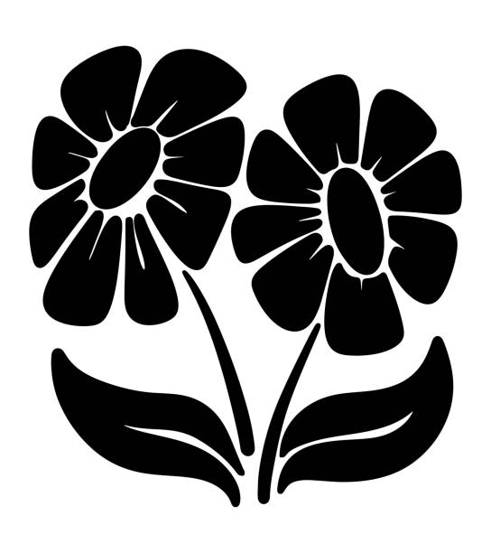 Groovy daisy flowers art graphics for poster, t shirt, cards and various print products