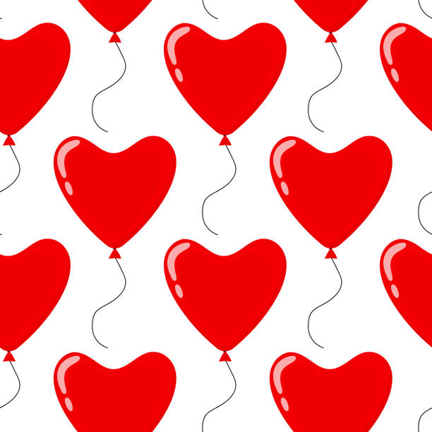 istock Red heart-shaped balloons create a festive pattern perfect for celebrations and events 2197777743