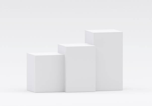 istock White square product display podium in studio room, for display presentation 2197784194
