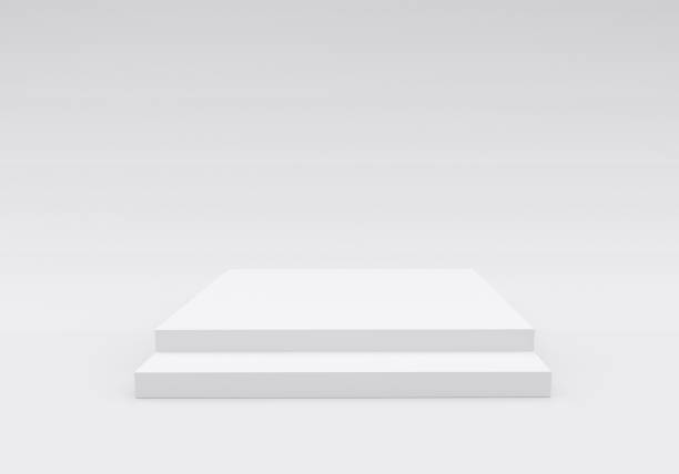 istock White square product display podium in studio room, for display presentation 2197784208