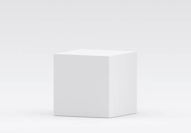 istock White square product display podium in studio room, for display presentation 2197784221