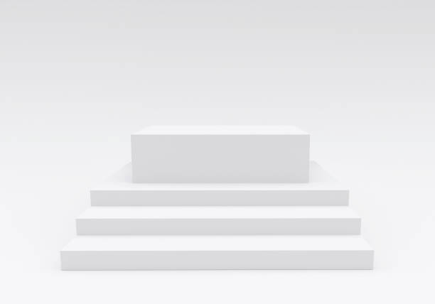 istock White square product display podium in studio room, for display presentation 2197785488