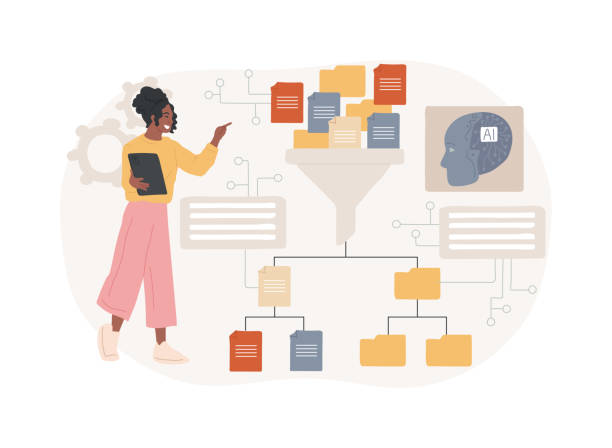 AI-Automated Data Preprocessing abstract concept vector illustration. AI-Automated Data Preprocessing abstract concept vector illustration. Data Analysis. Automate data cleansing, transformation, and normalization tasks with AI Technology. abstract metaphor. garden analysis stock illustrations