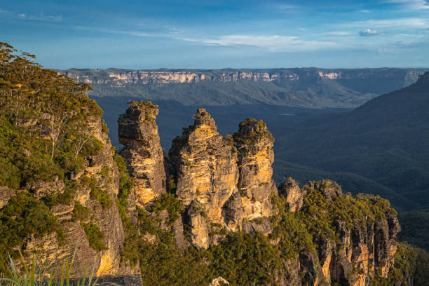 istock Three Sisters Rock Formation in the Blue Mountains at Sunset 2197791449