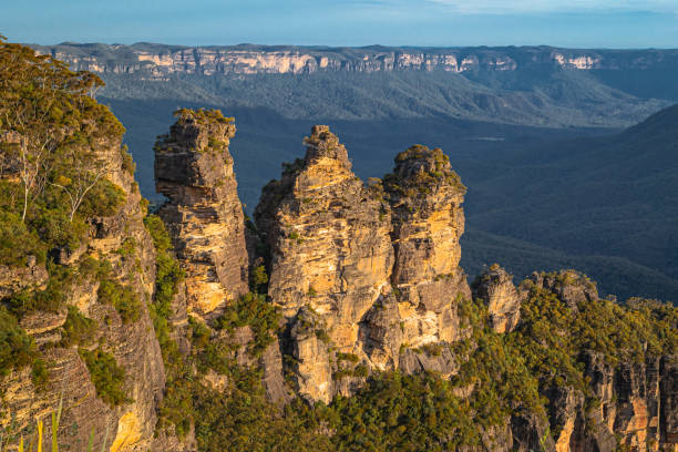 istock Three Sisters Rock Formation in the Blue Mountains at Sunset 2197791451