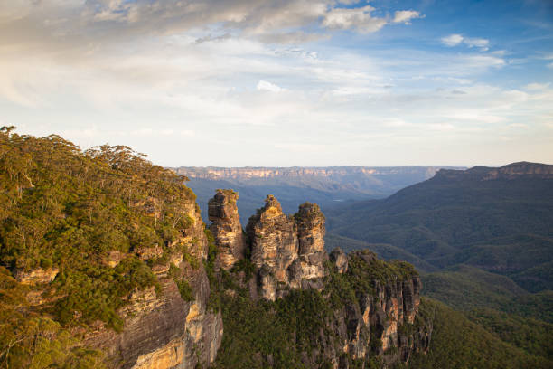 istock Three Sisters Rock Formation in the Blue Mountains at Sunset 2197791473