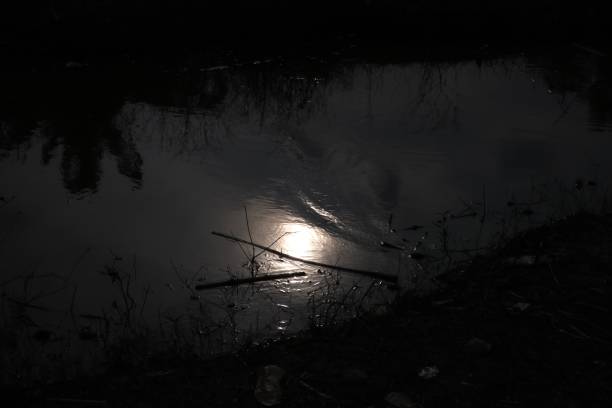 istock Nocturnal Water Reflections: A Serene Nighttime Scene 2197793593