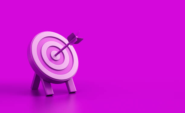 istock Pink Target with Arrow Hitting the Bullseye 2197800089
