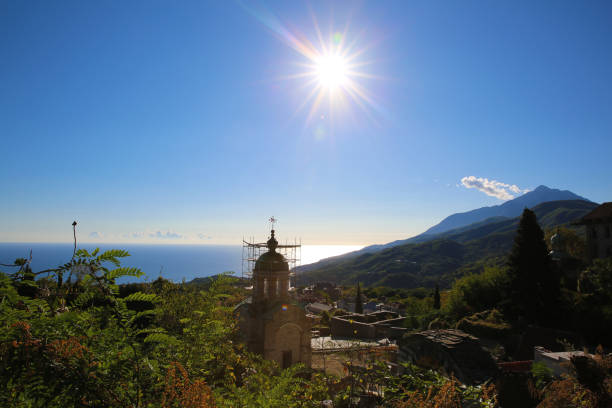 istock Mount Athos - mountain on the Athos peninsula in northeastern Greece. View from Karyes 2197802947