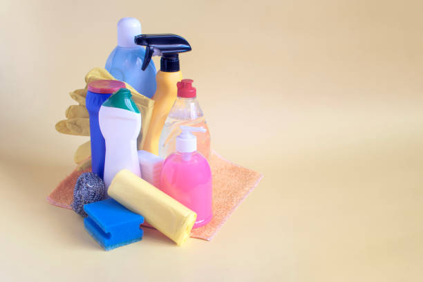 istock A set of various accessories for creating and maintaining cleanliness in the house on a light background copy space 2197804320
