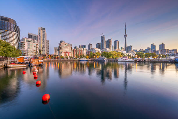 istock Toronto, Canada city skyline with Harbourfront at dawn on Lake Ontario. 2197804441