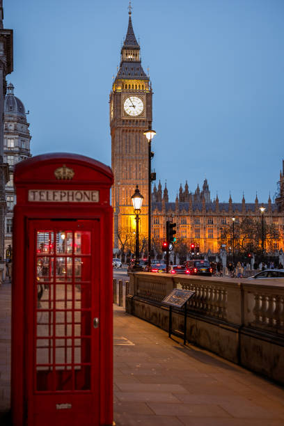 istock evening London, blue hour, red telephone box 2197812818