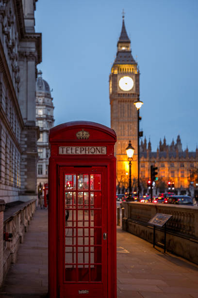 istock evening London, blue hour, red telephone box 2197812827