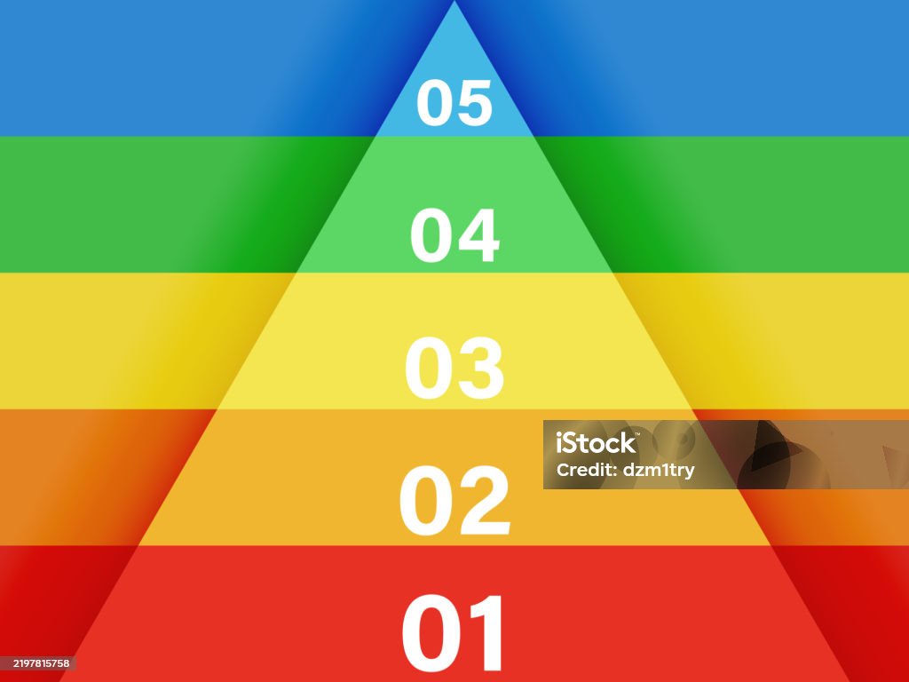 Five Level Triangular Pyramid 5 Level Pyramid Template Image Stock Illustration - Download Image Now ...