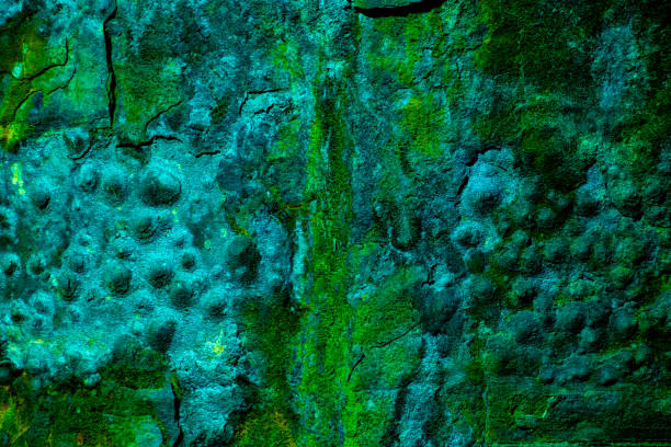 istock Abstract Close-Up of Green and Blue Textured Surface Highlighting Details 2197820525