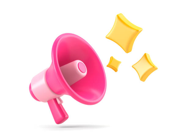 istock Pink Megaphone with Shiny Yellow Sparkles 2197826152
