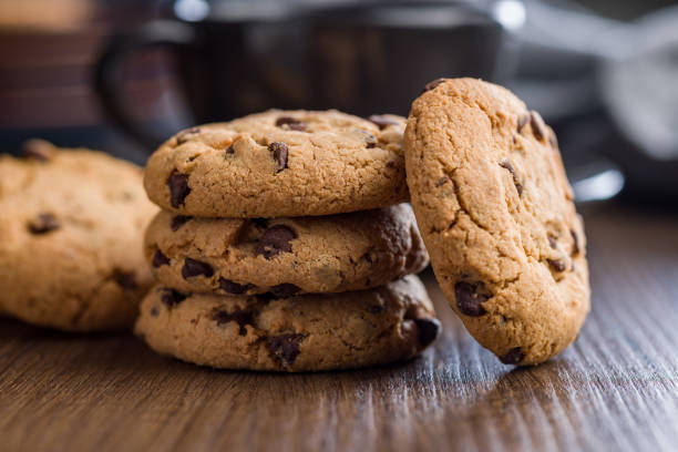 istock Chocolate chip cookies on wooden table. 2197840426