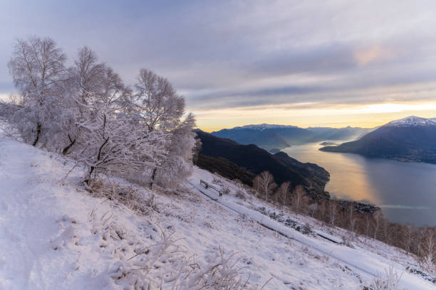 picturesque landscape with the blue water of Lake Como surrounded by the Alps of Lombardypicturesque landscape with the blue water of Lake Como surrounded by the Alps of Lombardy