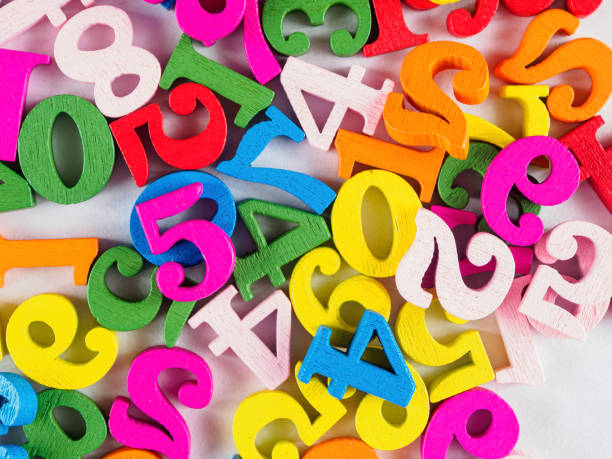 istock Bright numbers on a neutral background, creating an eye-catching visual effect for design and educational materials. 2197864029