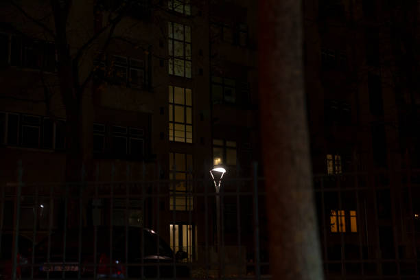 istock A tall building featuring numerous windows is beautifully lit up at night 2197880402