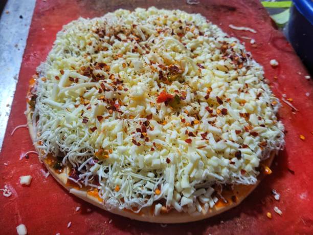istock Closeup of Organic pizza with vegetables and cheese 2197884879