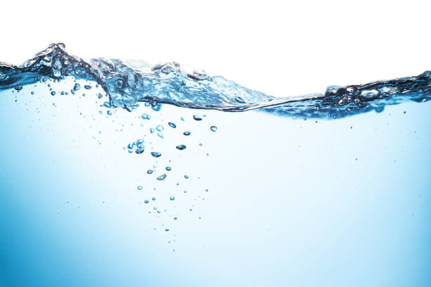 istock Water Wave. Air Bubbles Float Up in Water. Water Splashing, Blue Water Textured on White Background. 2197891775