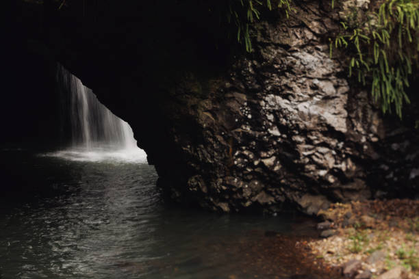 Natural Bridge waterfall Australia shot on tilt-shift lens
