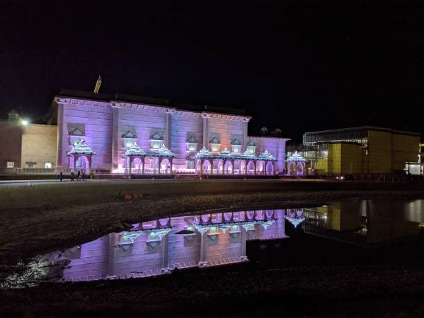 istock Colorful Reflection of a temple at night 2197899730