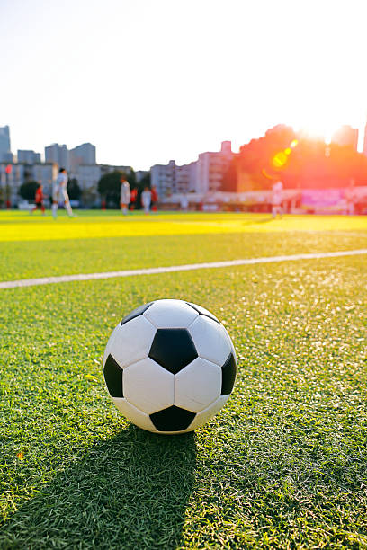 Soccer ball on soccer field