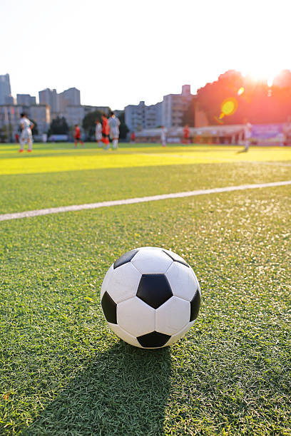 Soccer ball on soccer field