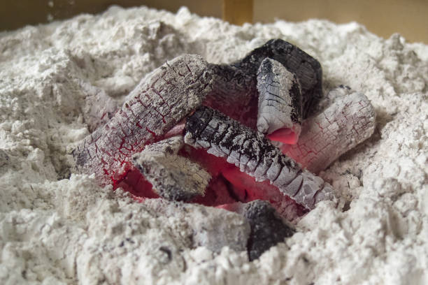Japanese Hibachi - charcoal brazier with hot coals