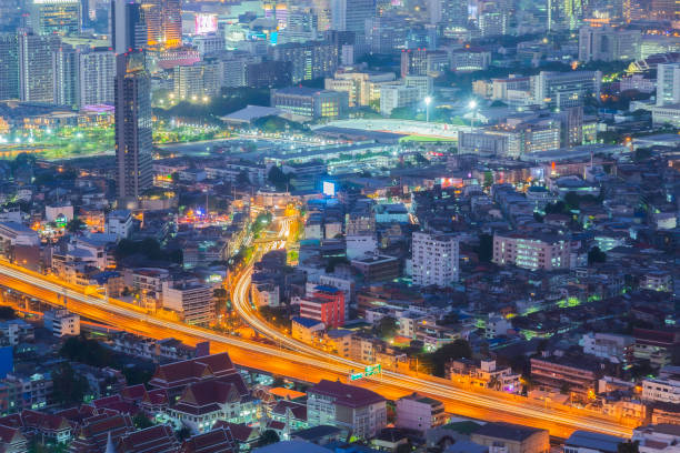 istock Twilight sky background, city and  night view. cityscape background 2197905158