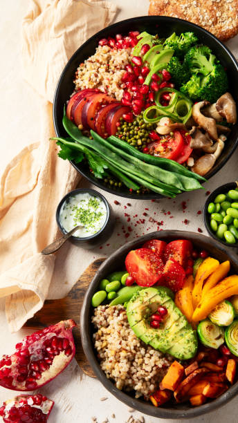 istock Gourmet and nutritious vegan meal. Healthy eating concept 2197906677