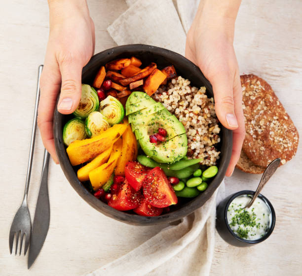 istock Gourmet and nutritious vegan meal. Healthy eating concept 2197906751