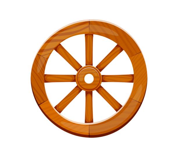 istock Letter O as Wooden wagon wheel, cowboy font type 2197907019