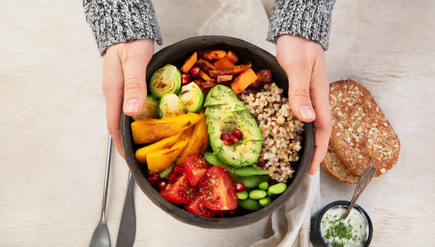 istock Gourmet and nutritious vegan meal. Healthy eating concept 2197907742