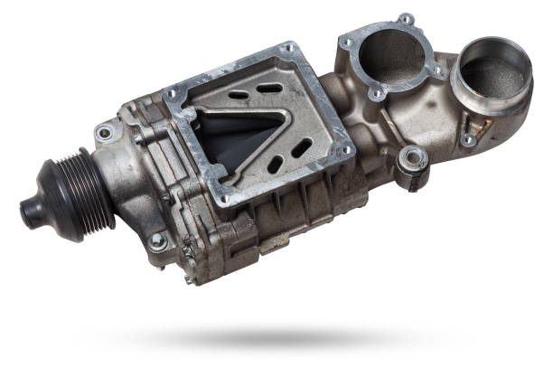 istock Turbo charger installed for power booster torque drive on white isolated background. Auto service industry for racing. 2197913404