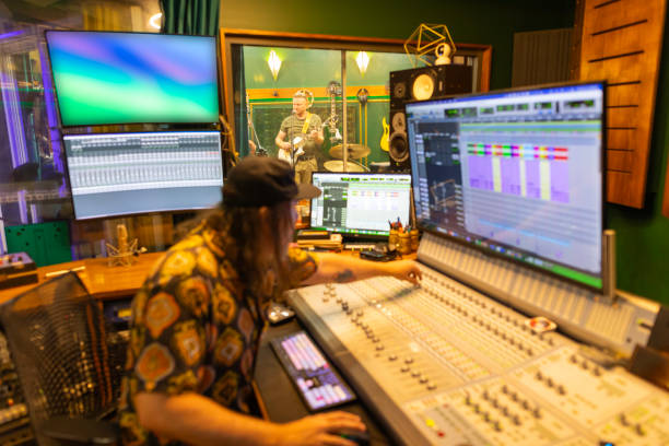 istock Producer mixing music in the recording studio 2197914586