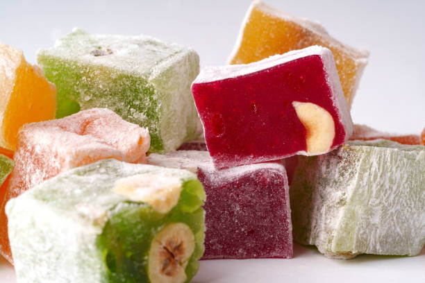 istock Colorful Turkish delight pieces adorned with nuts and sugar for a sweet treat experience 2197916439