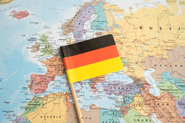 istock Bangkok, Thailand  November, 2025 Germany flag on world map. 2197916621