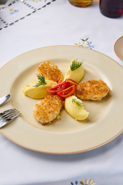 istock Rustic Elegance Pojarski Cutlets with Mashed Potatoes in Warm Tones 2197916912