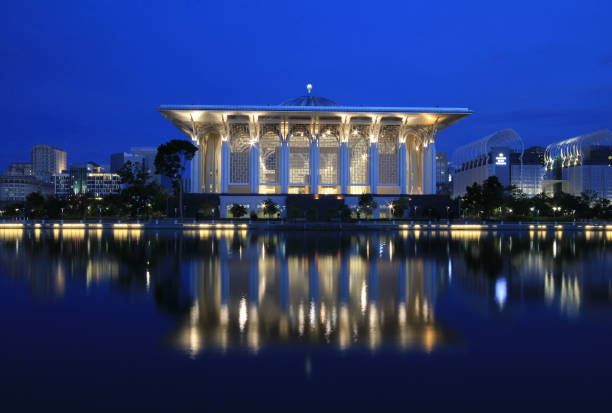 istock An image of blue hour scenery at Putrajaya Mosque with reflection. 2197917623