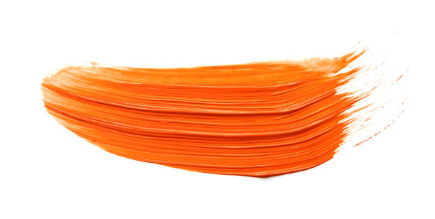 istock Vibrant Orange Paint Stroke on White Background 2197922701