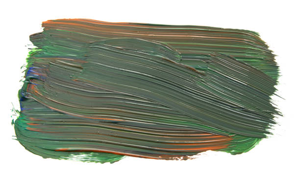 istock Vibrant Green and Orange Paint Strokes on Canvas 2197922704