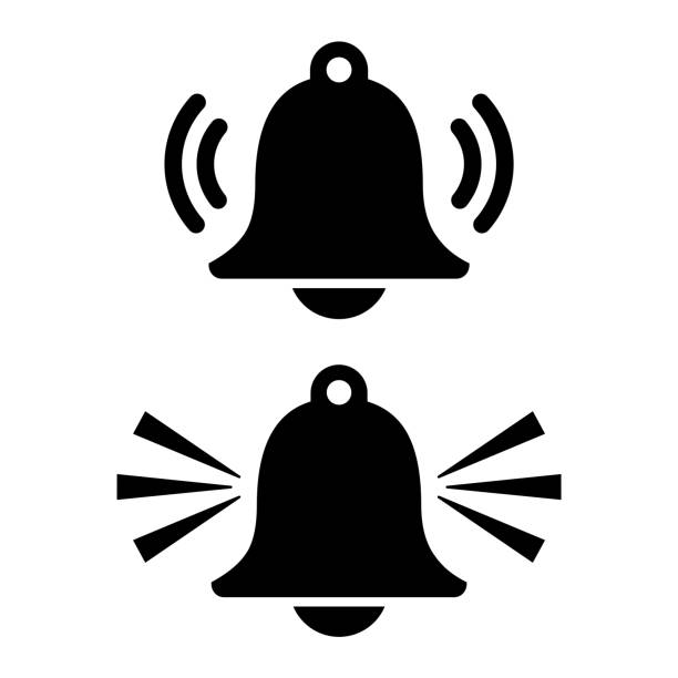 illustrations, cliparts, dessins animés et icônes de icône vectorielle de signal sonore d’alarme - sonner