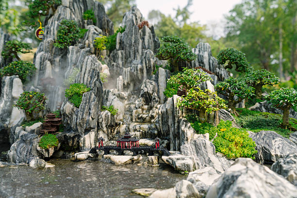 Stone carving decoration in Chinese courtyard